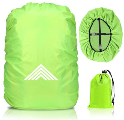 Regenschutz für Rucksäcke Schulranzen, Regenschutz Rucksack, Wasserdichter Regenhülle Schulranzen mit Reflektoren & Rutschfester Kreuz Schnallenriemen,Backpack Rain Cover für Wandern Camping Radfahren