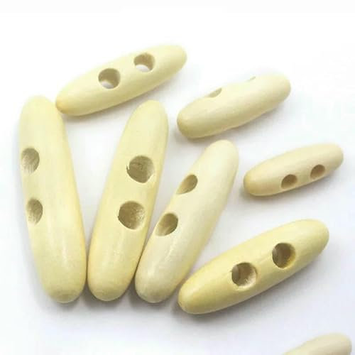 10 Stück ovale Knebelknöpfe aus Holz zum Nähen, Basteln, DIY-Zubehör, passende Kleidung, Mantel, Jacke, Blazer, Tasche, 30/40/50/60 mm, 01–30 mm