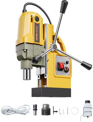 VEVOR Trapano Magnetico, Motore da 1400 W Trapano a Colonna Elettrico Magnetico 12500 N Diametro di Foratura di 40 mm Velocità a Vuoto di 800 giri/min Macchina per Foratura per Superfici Metalliche