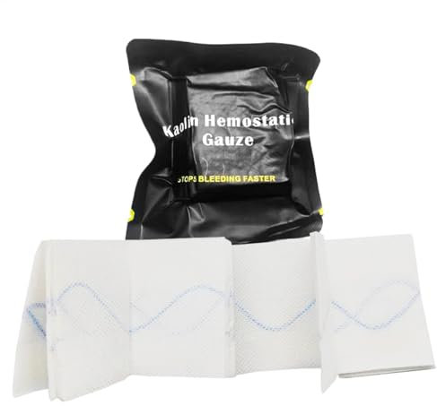 Bandage hémostatique en gaze Action rapide et absorbante Portable et léger 150 x 7,5 cm Pour l'extérieur, les voyages, le camping, le fitness