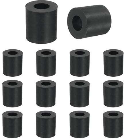 QUARKZMAN 14 Pezzi Spaziatore In Gomma Multiuso, 0.3 OD x 0.8 ID x 0.8 Spessore Antivibrazione Isolamento Gomma Spessori Rondelle Per Casa Auto Accessori Nautici (Nero)