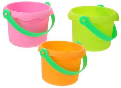 BESTonZON 3 St Färgglada Plaststrandleksaker med Bekväma Handtag Slitstark Sandhink Strand och Sommaraktiviteter