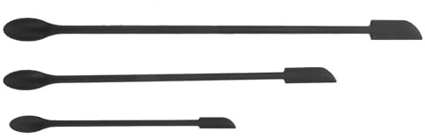Amosfun Lot de 3 Spatules en Silicone Souple Noires, Petites Spatules Double Extrémité pour Confiture et Desserts, Ustensiles la Cuisine pour Bocaux à Manche Long, Adaptées la Pâtisserie