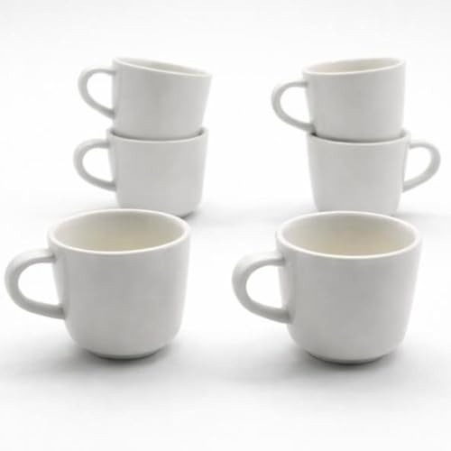 LEONARDO LUXURY HOME DESIGN Set 6 Tazze Caffè 90 ml Porcellana Bianca Linea Hotel Premium Servizio Espresso Tazzine Resistenti Bar Casa Lavastoviglie Microonde (Hotel Premium senza Piattini)
