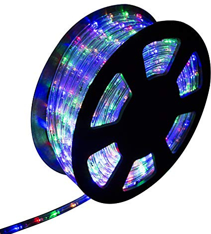 Ainfox LED Rope Light, 100Ft 1080 LEDs Indoor Outdoor Waterproof LED Strip Lights Decorative Lighting Kit (Colorful)