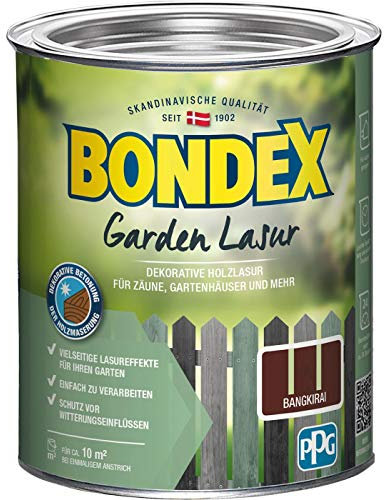 Bondex 424750 Garden Lasur bangkirai 0,75 L für 10 m² - leichte Verarbeitung, Schutz vor Nässe und UV-Strahlung