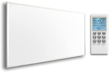 Byecold Riscaldamento a infrarossi con termostato da 900 Watt, montaggio a parete a infrarossi, riscaldamento elettrico, a risparmio energetico, con protezione da surriscaldamento