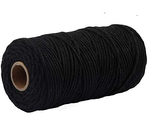 MoonyLI Makramee Schnur farbige Baumwollschnur 4 Stränge Twist Baumwollseil Naturbaumwollseil (3 mm x 100 Yard)