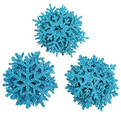 30Pcs Schneeflocke Patches Hand Häkeln Spitze Doilie für Handwerk Schneeflocke Mini Deckchen Spitze Setzern Baumwolle Appliques Patches für Kleidung Stirnbänder Hüte Blau