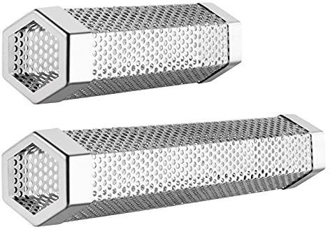 2 Piezas Generador de Humo Frío para Ahumar 6+12, Tubo Ahumador de Alimentos BBQ, Ahumador Barbacoa Carbon Para Parrillas, Generador de Ahumador de Tubo de Pellets de Acero Inoxidable (Hexágono)
