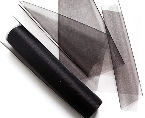 CaPiSo 25m Organza 30cm Organzaband Läufer Organzaschleife Organza für Schleife Stuhl Trauer für Grabschleife Trauerschleife Trauerdekoartion Trauertüll (Schwarz)