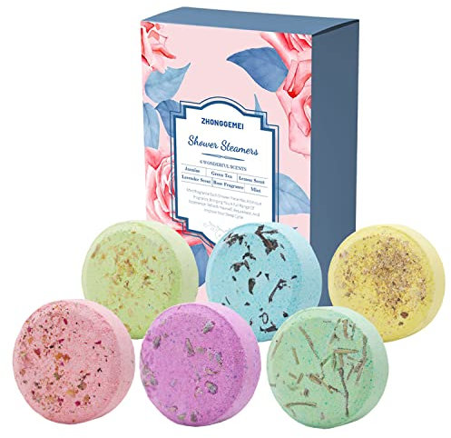 Shower Steamers, 6 Pack Fragrances Shower Steamers Aromatherapy Gift Set for Women and Men,Perfect Self Care Gifts for Women, Relaxation Gifts for Moms (6 pcs)