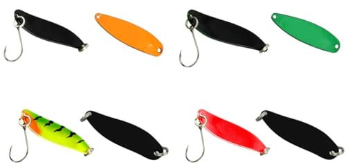 4 FTM 3,3cm 2,4g Spoon Hammer - Kunstköder Set für Forellen, Ultra Light Forellenblinker, Blinker zum Forellenangeln