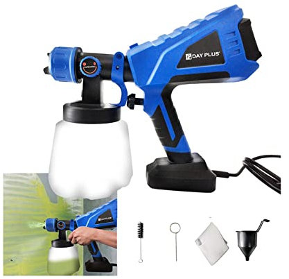 Farbsprühsystem 550W, Elektro Lackierpistole 1000 ml Behälter Farbspritzpistole mit abnehmbarem, 3 Spritzmuster