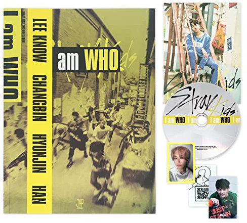 STRAY KIDS - 2nd Mini Album [I am WHO] (WHO Ver.) Photobook + CD-R + Self-Portrait QR Photocard + Selfie QR Photocard + Behind QR Photocard + Lyrics Poster + 2 Pin Button Badges