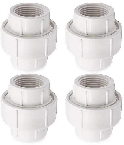 BENLIUDH 1 inch PVC Pipe Union Fittings, PVC Connectors Female Thread Coupling (1, 4pcs)