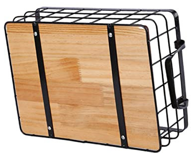Zerodeko Cesta De Almacenamiento De Hierro Rectangular Mediana 36x26x12 Cm Asas Negras Multifuncional Para Cocina y Escritorio, Cesta Organizadora Decorativa Para Hogar, 1 Unidad