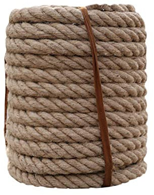BODHIS Natürliches Juteseil, 50 m, Gartenschnur, Hanfseil, Terrassenseil, Juteschnur, Schnur für Marine, DIY-Projekte, Handwerk, Gewerbe, Innen- und Außenbereich (50 m, 10 mm)