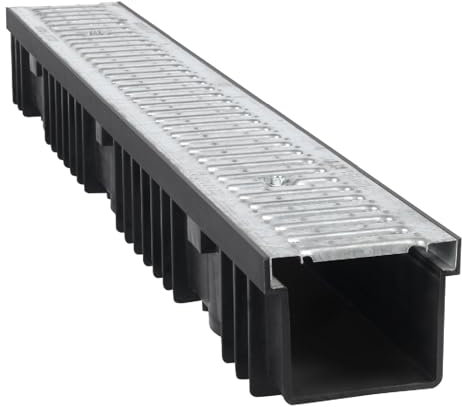 Entwässerungsrinne 1000x130x105mm A15 | Abflussrinne, Linienrinne, Dränrinne, Schlitzrinne, Rostrinne, Terrassenrinne, Gartenrinne