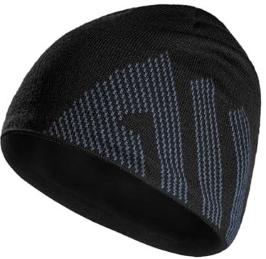 Joscoal Merino Mütze Beanie Merinowolle Hat Weich Warm Wintermütze Stretch Sportmütze, Bequem Frühling Strickmütze Atmungsaktive Wool Haube Geschenke für Damen & Herren Schwarz