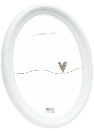 Deknudt Frames Bilderrahmen Oval - Weiss - S100F1 - Bild 13x18cm - Bilder aufhängen oder aufstellen