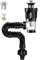 Buudreza Scarico lavandino bagno, Tubo Scarico lavandino cucina con scarico automatico, sifone con piletta, tubo di scarico in PVC anti-intasamento, antiodore e antiinsetto (nero)