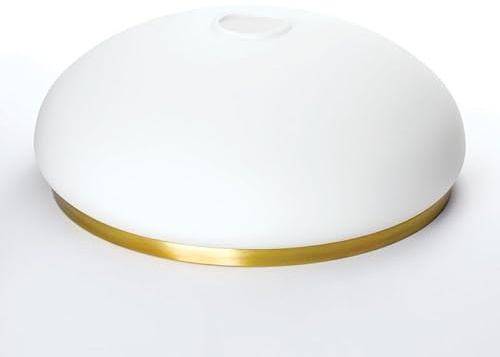 ORION LIGHTSTYLE Glas Ersatzglas mit Ring in Messing, Ø 260mm Öffnung für E27 (42mm) Fassung Leuchtenglas 26x11cm opal weiß weiss matt