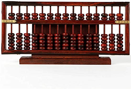 Abacus chinois,Abacus,Abacus pour mathématiques， Ornements artisanaux en acajou sculptés Abacus en palissandre à 17 positions Abacus rétro vintage avec base et boîte cadeau