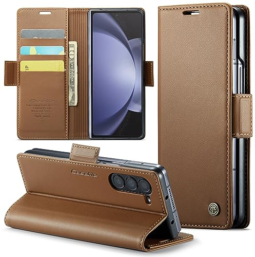 Phernykas Wallet Case for Samsung Galaxy Z Fold 5, Brown