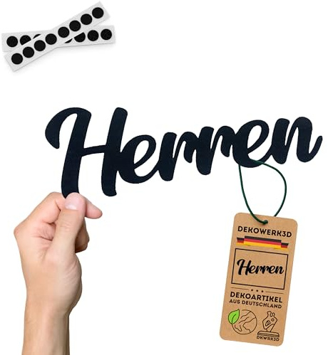 Herren WC Türschild - Badezimmer Deko - Männer Toilette Schild - Gäste Bad Schilder - Toilettenschild - Türschilder - Aufkleber Toilettentür - Mann & Frau - Türaufkleber aus Kunststoff (M)