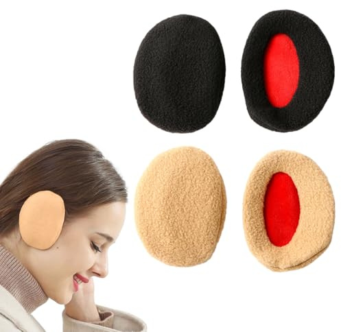 Ruayia Ohrenschützer Damen 2 Stück, Ohrenwärmer Damen Earbags Earmuffs Faltbare Waschbar Plüsch Ohrenschützer warme Kälteschutz Kalte Winterzubehör Outdoor Ohrenmuscheln