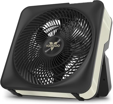 Vornado Model 80X High Velocity Box Fan with Kick Stand, Digital Display, Removable Grille, Variable Speed Control, 1-12 Hour Timer, Powerful Floor Fan for Bedroom, Targeted Cooling Fan, Cool Gray