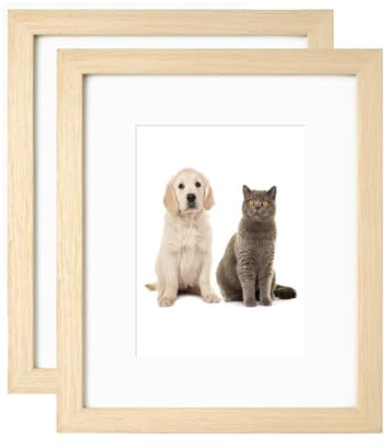 FTXanty 2 Piezas Marco de Madera Pequeño 15x10cm Marco de Fotos Natural Marco para Madera Simplificación con Gancho para Foto de la Pared de Mesa de Visualización