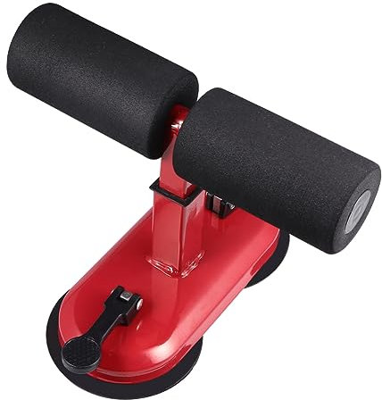 INOOMP Abdominal Machine Mit Verstellbarem Fußhalter Und Natürlichem Gummisauger Leichter Bauchtrainer Für Effektives Fettabbau Muskeltraining Zu Hause Geeignet Für Männer Und Frauen Rot