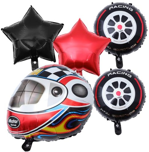 Alipis 1 Satz Rennhelm-ballon Reifenballons Ballonbogen-kit Heliumballon-kit Hängende Geburtstagsballons Geburtstag Luftballons Ballons Für Rennwagen Party Auto Ballons Aluminiumfolie
