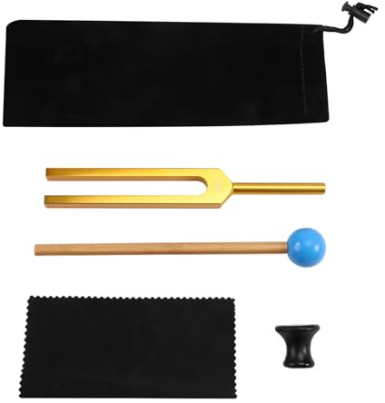 Muuoeou 432 Hz Stimmgabel mit Hammer, für Heilende Klangheiltherapie und Yoga, Stimmgabel Aus Aluminiumlegierung, Gold