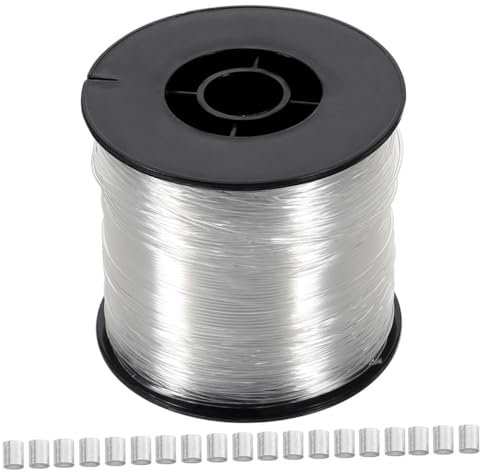 OSALADI Filato Da Pesca in Nylon Trasparente Invisibile Per Appendere Decorazioni Robusto e Resistente Con Manicotti Ad Anello