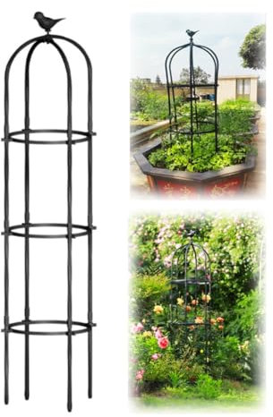 Generico Traliccio per Rampicanti da Esterno, Traliccio Griglia, Supporto per Piante Rampicanti, Grigliato a Colonna Vaso Alto per Piante da Interno, Gabbia per Pomodori, Obelisco(180cm/5.9ft)