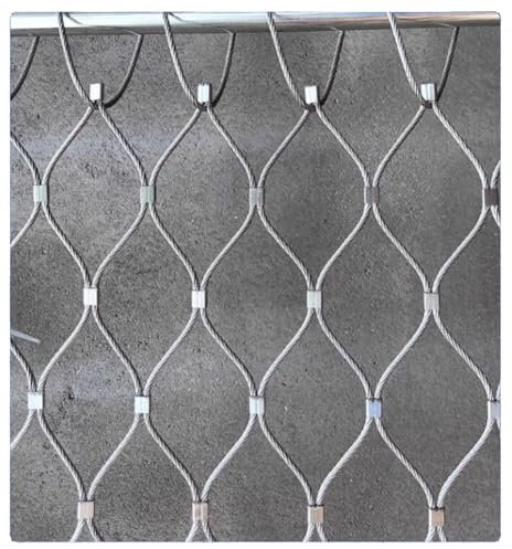 GZHERVICES Flexible 304 Stainless Steel Rope Mesh, Balcony Banister Stair Fall Net, Outdoor Construction Safety Net, Plant Climbing Net, 5/10cm Mesh(Silver-3mm,1x12m-10cm mesh)