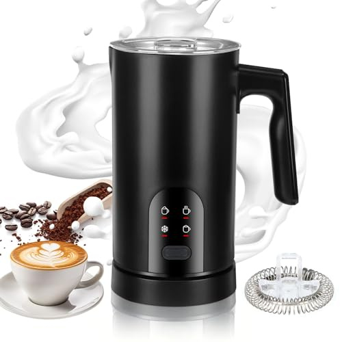 Fizzyo Milk Frother Electric 4 in 1 Automatic Milk Frothers, 11.8OZ /350 ml Large Capacity Hot Chocolate Velvetiser, Silent Milk Steamer & Frother, Hot and Cold Milk Foamer for Coffee Latte Cappuccino