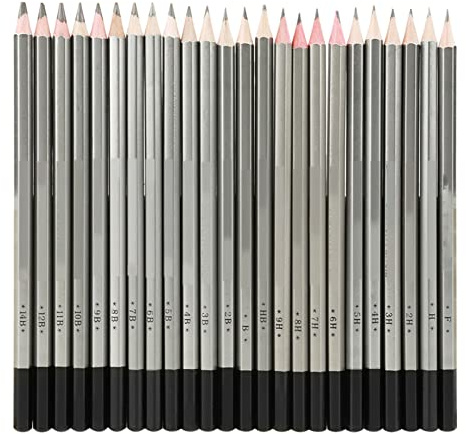 Ejoyous Bleistift Zeichnen Set, 24 Stück Skizzenstifte Zeichenstifte Set Grafitstifte, für Skizzen Zeichnungen Kunst Härtegraden 9H 8H 7H 6H 5H 4H 3H 2H H HB B 2B 3B 4B 5B 6B 7B 8B 9B