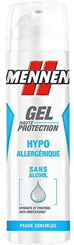 Mennen Gel à raser + soin protecteur, hypoallergénique, peaux fragiles, aloé vera - La bombe de 200ml