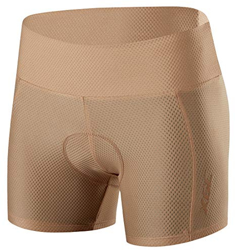 XGC Damen Radunterhose Radsportshorts Fahrradhosen mit elastische atmungsaktive 4D Gel Sitzpolster mit Einer hohen Dichte (XL, Khaki (6017))