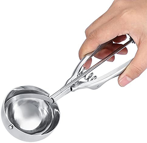 Ice Cream Scoop Stainless Steel Ice Cream Scoop Cookie Scoop Manual Mechanical Trigger Food Scoop for Cake Biscuit Melon Sugur(6CM)