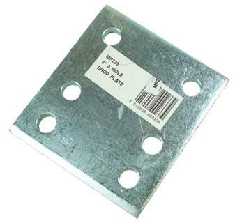 Heavy Duty 4 Drop Plate, 6 Hole, Hitch height, Tow Bar, Silver, 102mm, 4 hole, Maypole