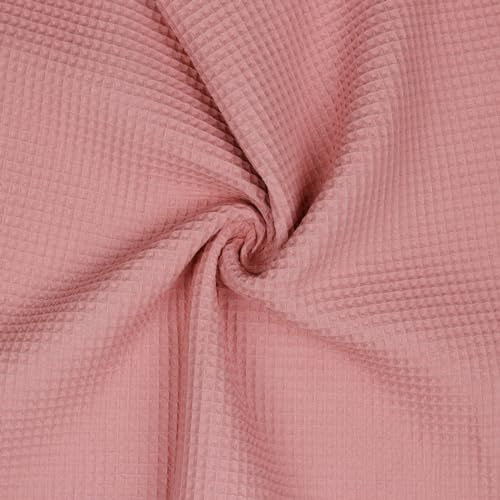 VmG-Store Waffelpique Meterware Waffel Stoff 100% Baumwollstoff Tex 100 (014 Rose, 50 x 150cm)