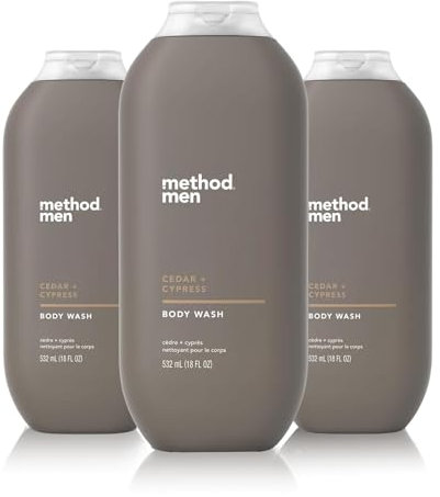 Method Men's Cedar + Cypress Shower Gel 510ml - Pack of 3 - Packaging May Vary