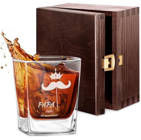 Maverton 250ml Verre a whisky personnalisé, Cadeau anniversaire Homme | Verre classique pour les connaisseurs de whisky, Un cadeau personnalisé pour homme, Cadeau Noel, Connaisseur