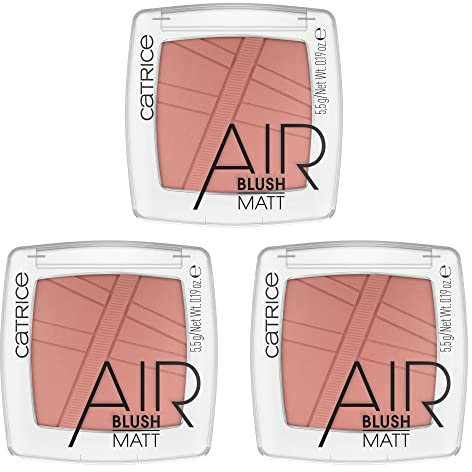 Catrice AirBlush Matt, Rouge, Nr. 130, Rot, langanhaltend, sofortiges Ergebnis, natürlich, matt, vegan, ohne Parfüm, ohne Alkohol, ohne Parabene, 3er Pack (3x5.5g)