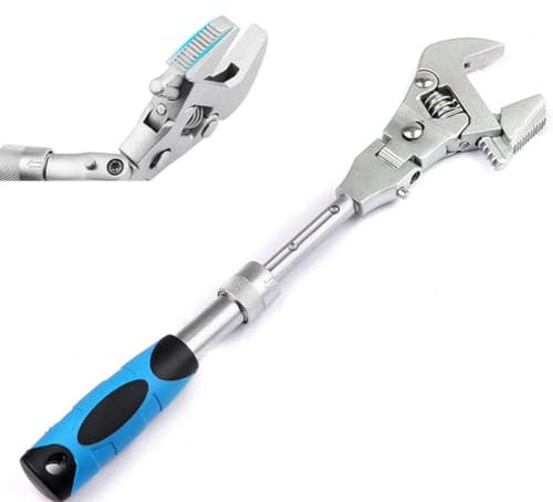 YWHWLX 25,4 cm verstellbarer Schraubenschlüssel, 5-in-1-Ratschenschlüssel, 180 Grad, Klappschlüssel, manuelles Werkzeug für Sanitär, Autoreparatur, Hauswartung